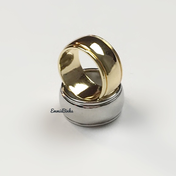 New Wide Band Smooth Polish Silver Gold Copper Band Ring /Chunky Cigar Band Ring - Picture 2 of 16